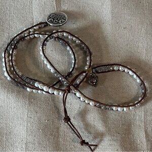 Elegant White Pearl Wrap Bracelet